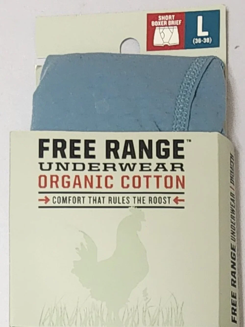 Duluth Trading Men's Free Range Organic Cotton Short Boxer Briefs - Blue - Large